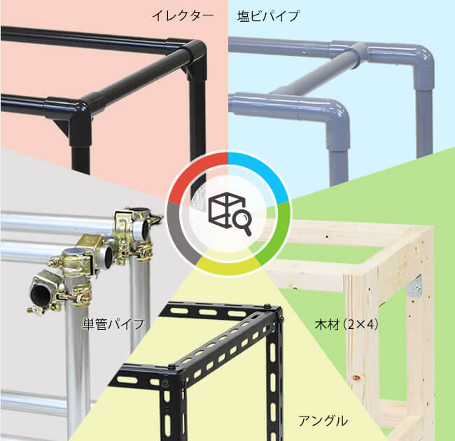 徹底比較！イレクターは他のDIY素材とどう違うの？